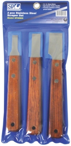 3pc Stainless Steel Scraper Set (Pouch)