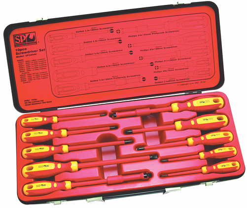 10pc Electrical Screwdriver Set in Metal Case