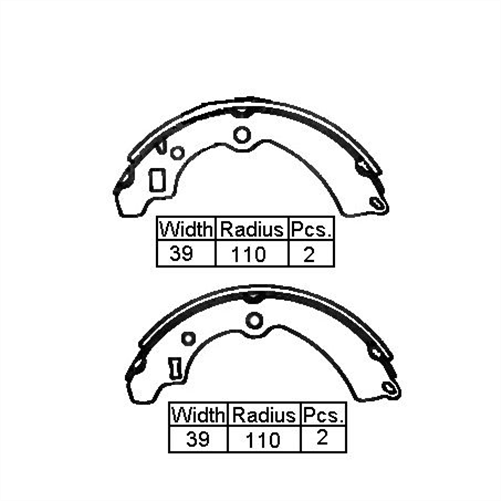 BRAKE SHOE SET SUZUKI JIMNY SAMURI