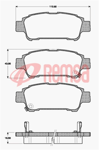 DB1660 E REAR DISC BRAKE PADS - TOYOTA PREVIA ACR# MCR# 99-