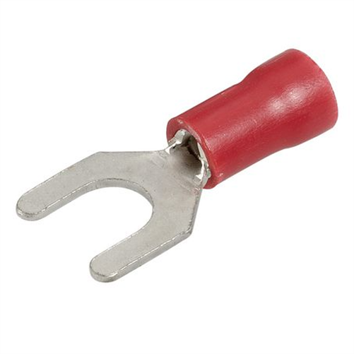 Crimp Terminal Spade Red Insulated 5mm - 21 Pce