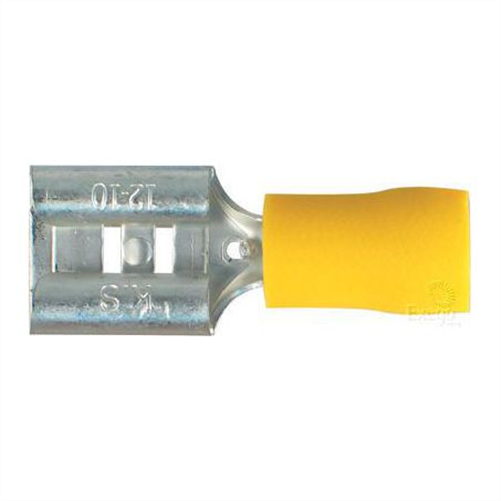 Crimp Terminal Female Blade Yellow Terminal Entry 9.5 x 1.2mm Vinyl 10