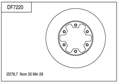 Disc Brake Rotor 278.7mm x 28 Min