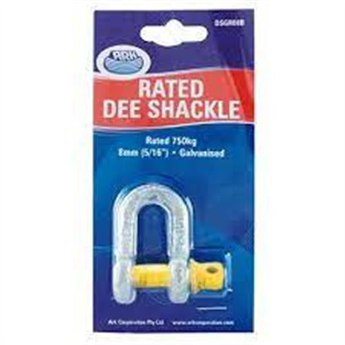 DEE SHACKLE 8MM GALVANISED BLISTE