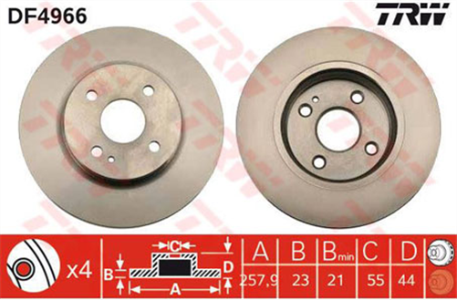 Disc Brake Rotor 258mm x 20 Min