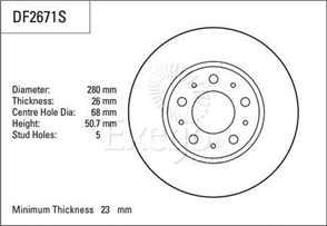 Brake Rotor 280mm 23 Min