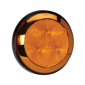 12 Volt Led Rear Direction Indicator Lamp (Amber) With Chrome Ring And