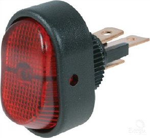 Rocker Switch On/Off SPST 12V Red Illuminated (Contacts Rated 30A @ 12