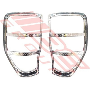 REAR LAMP FRAME SET - CHROME - L&R - FORD RANGER 2012