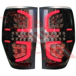 REAR LAMP SET - L&R - LED - BLACK/SMOKEY - FORD RANGER 2012