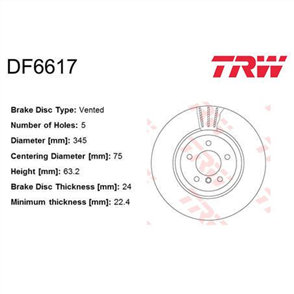 Brake Rotor 345mm x 22.4 Min