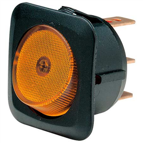 Rocker Switch Off/On SPST Amber Illuminated (Contacts Rated 25A @ 12V