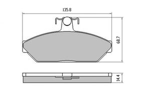 DB1075 E FRONT DISC BRAKE PADS - FORD FALCON XE,XF(GIRLOCK)