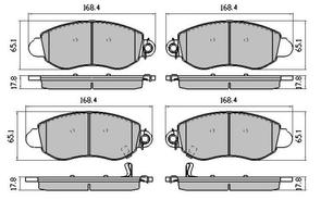 FRONT DISC BRAKE PADS - FORD TRANSIT RWD 16" wheel 01-06 DB1436 E