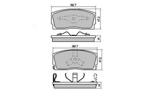 DB1125 E FRONT DISC BRAKE PADS - HYUNDAI APPLAUSE/CHARADE 87-