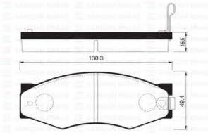 FRONT DISC BRAKE PADS - NISSAN NAVARA D21 4WD 92-98 DB382 UC