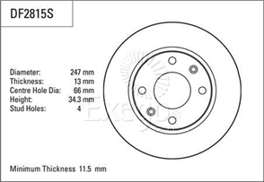 Disc Brake Rotor 247mm x 11.5 min