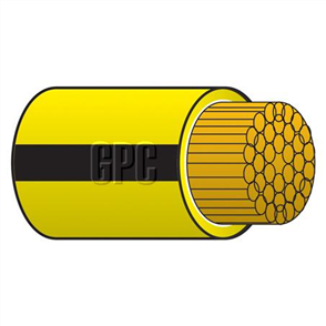 2mm Single Core Automotive Cable Yellow With Black Trace 50M