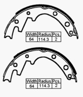 BRAKE SHOE FRONT CHR VALIANT AP5-6 VC-VF 228.6x64mm