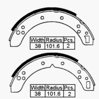 BRAKE SHOE FORD ESCORT 68-80 203 X 38MM