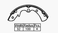 BRAKE SHOE REAR MAZ RX2  RX3 808 71- 200 X