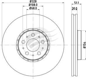 EURO-LINE BRAKE DISC ROTOR PAIR BDR16135EL