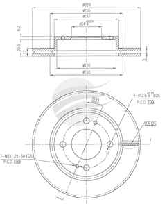 TRADE LINE BRAKE ROTOR each MIRAGE FRONT BDR2222TL