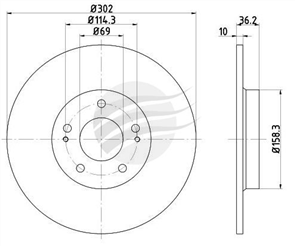 EURO-LINE BRAKE DISC ROTOR PAIR BDR26020EL