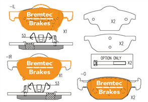 PRO-LINE BRAKE PADS SET HONDA CIVIC IX (FG) 1.8L 2012- BT1361PRO