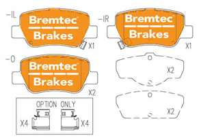 TRADELINE BRAKE PAD SET REAR TOYOTA COROLLA ZRE152 2.0L BT14610TS