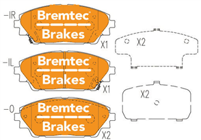 TRADE-LINE BRAKE PADS SET MAZDA 3 (BM) 2.0L 2014- BT20070TS