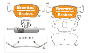 TRADE-LINE BRAKE PADS SET HOLDEN ASTRA (BK) 1.4L 2016- BT25360TS