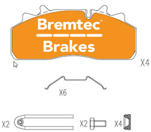 TRANS-LINE BRAKE PAD SET RENAULT TRUCK C-SERIES 450FG P BT91061TL