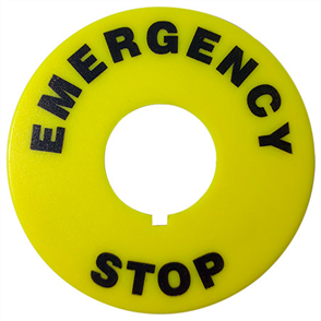 EMERGENCY STOP PLATE - SUITS D22MBT1140 D22WR60