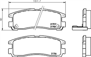 REAR DISC BRAKE PADS - MITSUBISHI GALANT CERAMIC 93-96