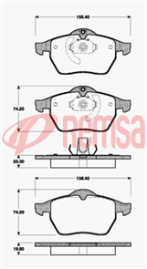 DB1351 E FRONT DISC BRAKE PADS - HOLDEN VECTRA B 97-03