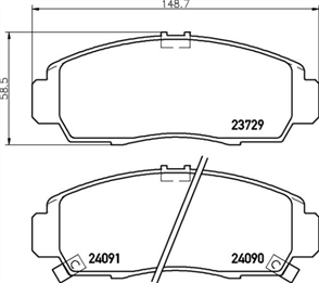 DB1393 E FRONT DISC BRAKE PADS - HONDA ODYSSEY 00-03