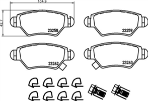 REAR DISC BRAKE PADS - HOLDEN ASTRA (BOSCH NON -ABS ) 98-01