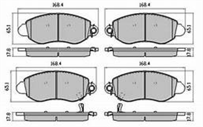 FRONT DISC BRAKE PADS - FORD TRANSIT RWD CERAMIC 00-06