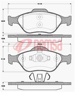 DB1724 E FRONT DISC BRAKE PADS - FORD FIESTA 04-06