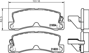 REAR BRAKE PADS - TOYOTA CAMRY CERAMIC 87-99