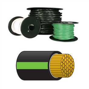 3mm Single Core Auto Cable Black With Green Trace 30M