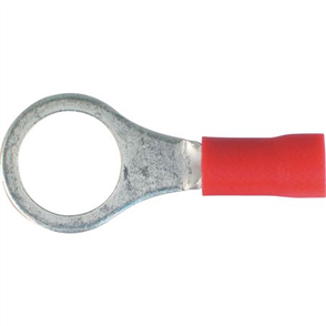 Crimp Terminal Ring Red ID 8.4mm Vinyl 100 Pce