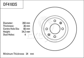 FRONT ROTOR CITREON C5 PEUGEOT 307 00-