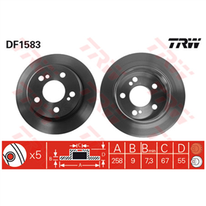 Disc Brake Rotor Solid 258mm x 7.3 min