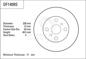 Disc Brake Rotor 238mm x 11 min