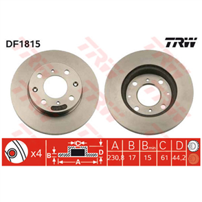 Disc Brake Rotor 231mm x 15 min