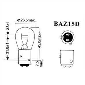 Bayonet BAZ15d Premium Globe 12V 21/4W