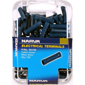 Crimp Terminal Cable Joiner Blue 4mm Vinyl 100 Pce