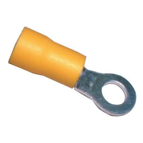 Crimp Terminal Ring Yellow Terminal Entry 5mm Vinyl 100 Pce